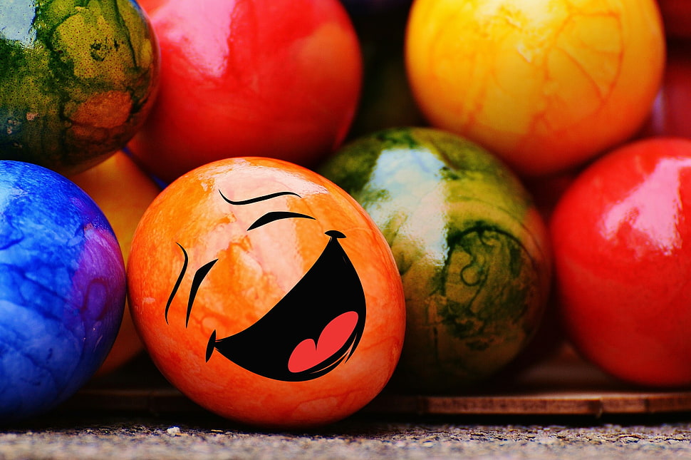 assorted colors decorative eggs HD wallpaper