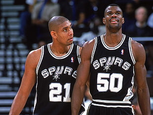 Tim Duncan and David Robinson, NBA, basketball, San Antonio Spurs, spurs