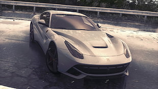 gray Lamborghini sport car, car
