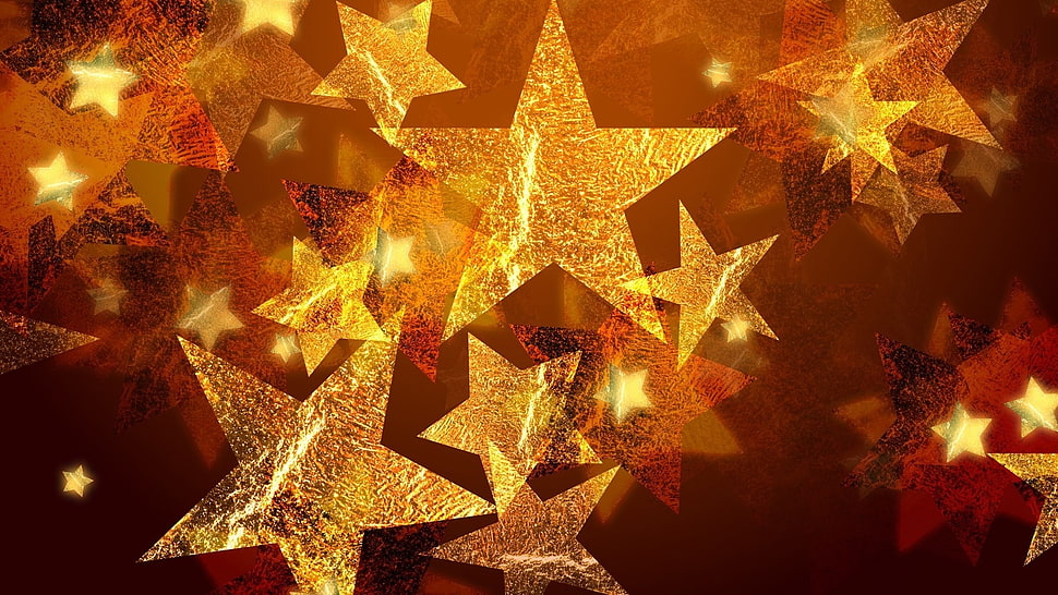 yellow star illustration HD wallpaper