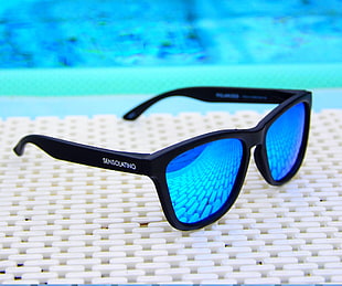 black framed sunglasses