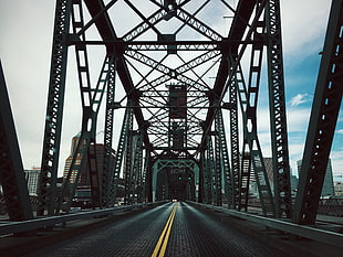 gray suspension bridge, Bridge, Construction, Road