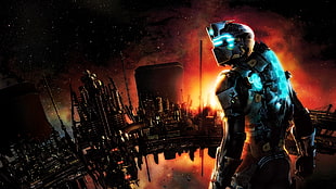 robot and buildings digital wallpaper, Dead Space, Isaac Clarke, Dead Space 2