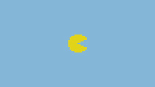 yellow vector art, minimalism, Pacman