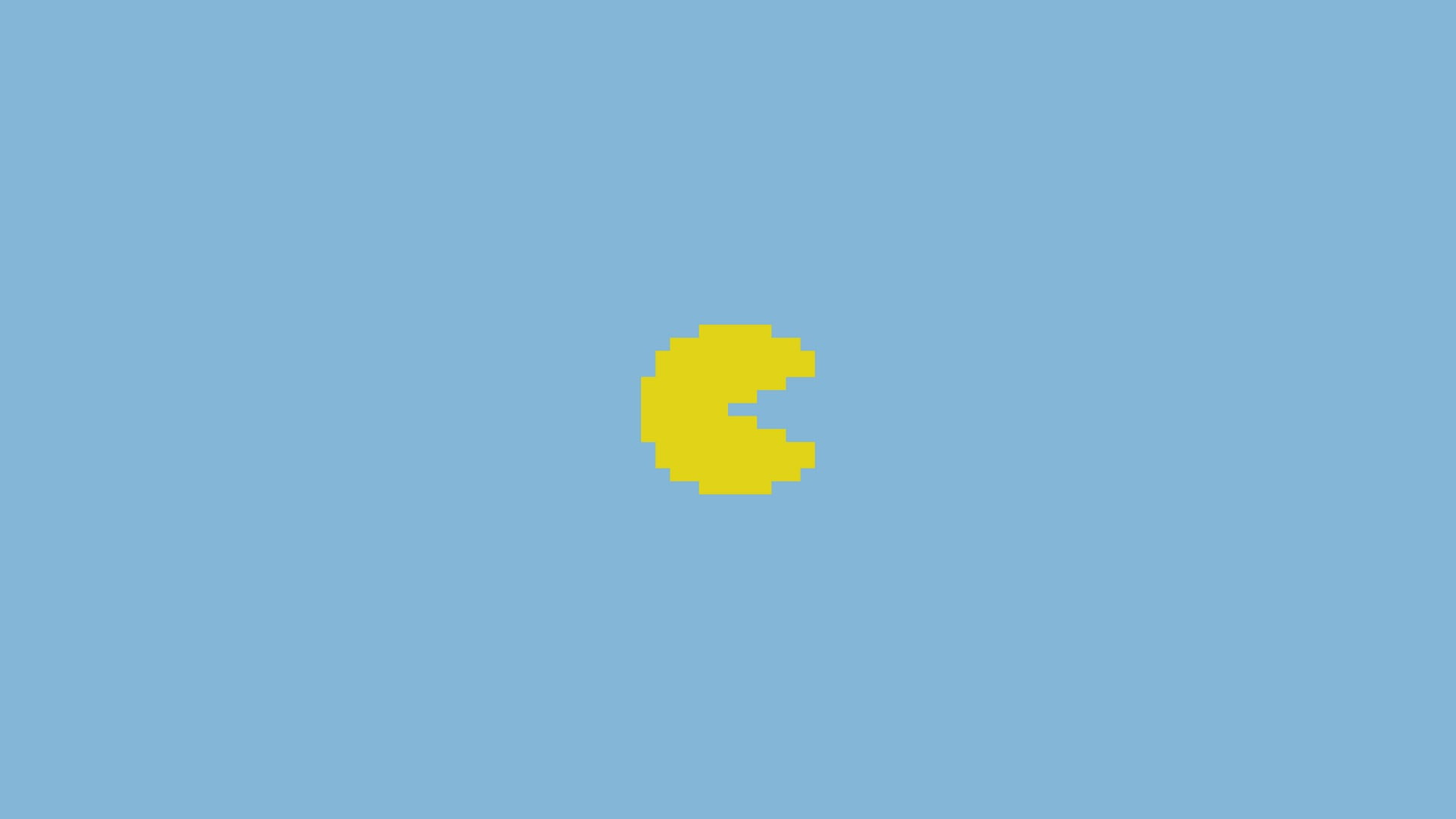 yellow vector art, minimalism, Pacman
