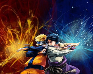 Naruto fight scene fan art HD wallpaper