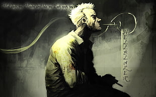 man in white long-sleeved top digital wallpaper, Constantine, Hellblazer, comic art HD wallpaper