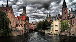 landscape photography of buildings and rivewr HD wallpaper
