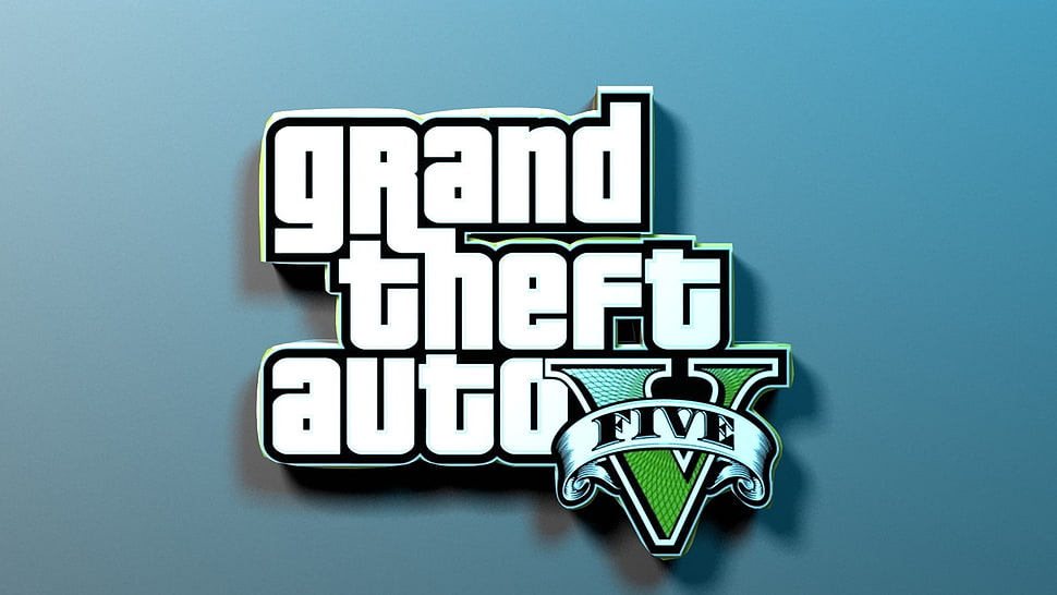 Grand Theft Auto Five logo HD wallpaper