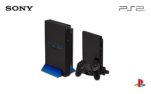 two Sony PS2 consoles, PlayStation 2, consoles, video games, Sony