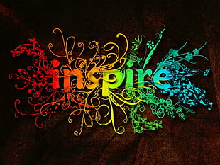 multicolored Inspire wallpaper, typography, colorful