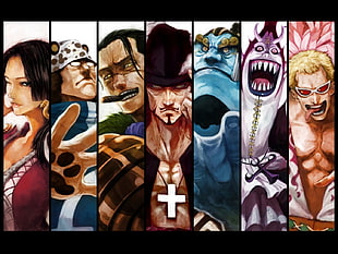 One Piece Seven Warlords collage wallpaper, One Piece, Shichibukai