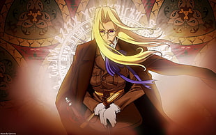 man with yellow hair anime character, Hellsing, Sir Integra Fairbrook Wingates Hellsing