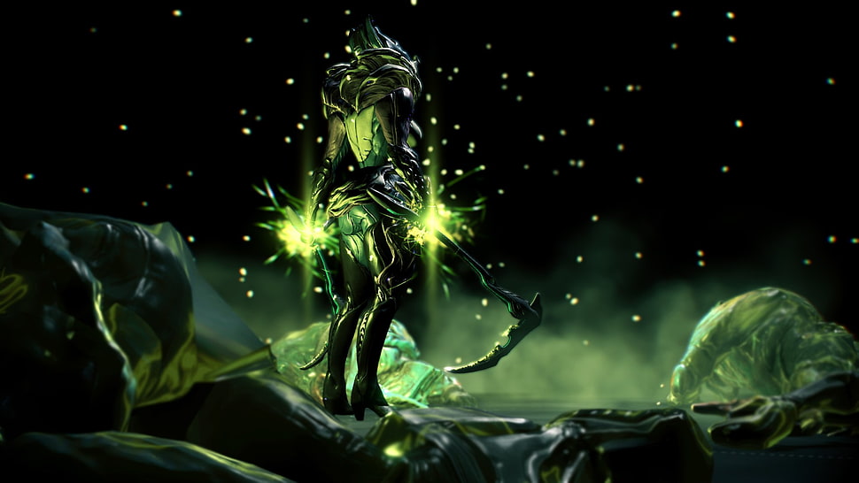 animated character with black scythe digital wallpaper, Warframe, Saryn (Warframe), Infested (Warframe) HD wallpaper