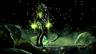 animated character with black scythe digital wallpaper, Warframe, Saryn (Warframe), Infested (Warframe)