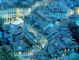 aerial photo of buildings, city, Switzerland, Bern