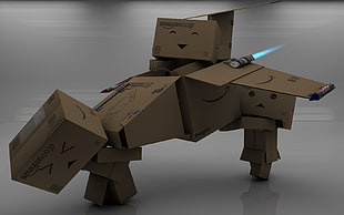 Danbo carrying Amazon boxes