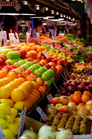 variety of fruits, food, eating, apples HD wallpaper