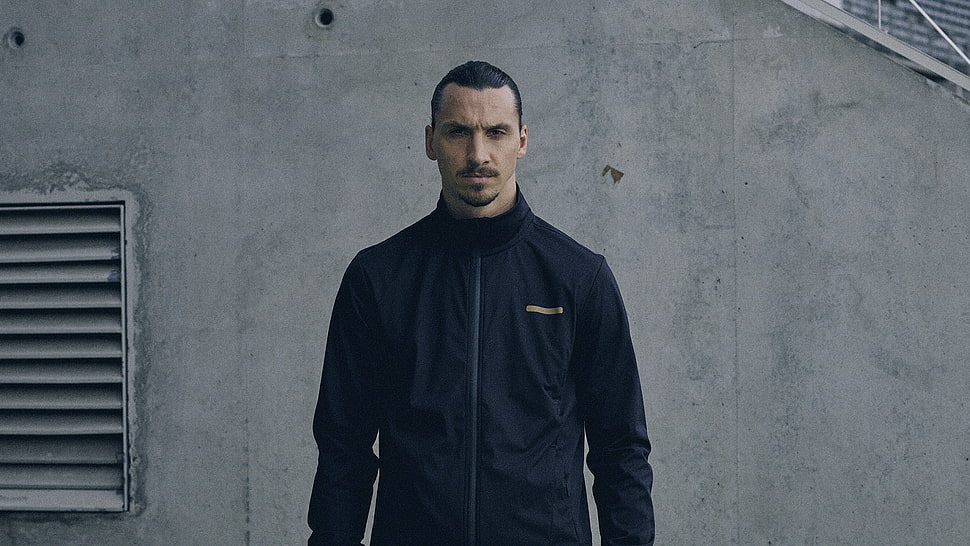men's black zip-up jacket, Zlatan Ibrahimovic, sportwear HD wallpaper