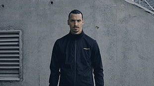 men's black zip-up jacket, Zlatan Ibrahimovic, sportwear