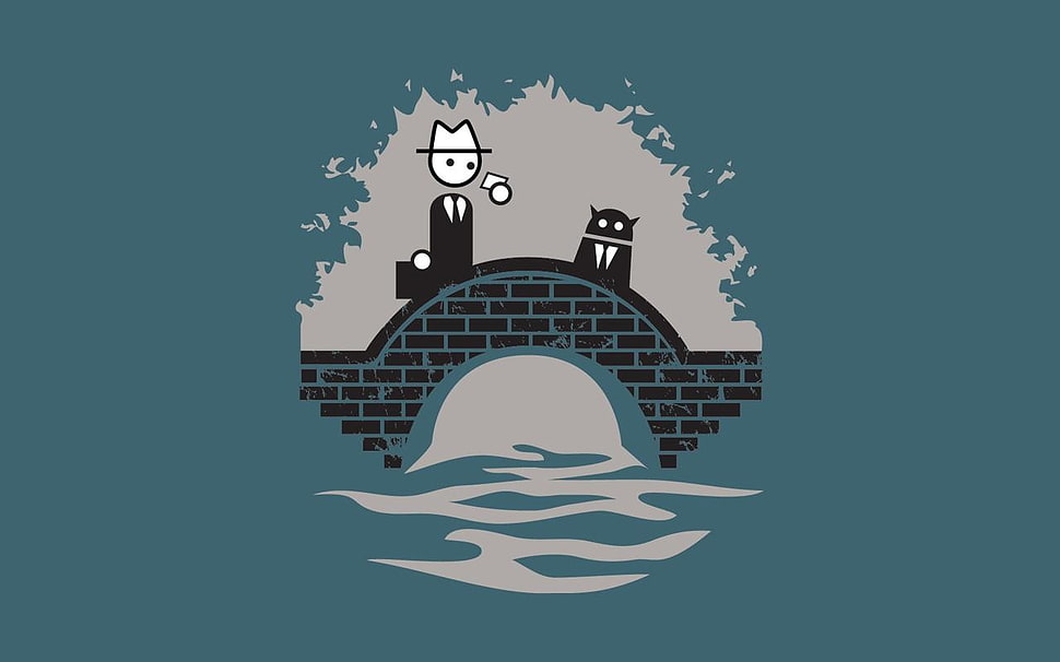 man walking on bridge illustration, Zero Punctuation HD wallpaper