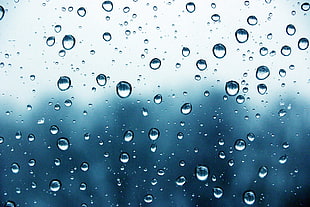 water drops, rain, water on glass