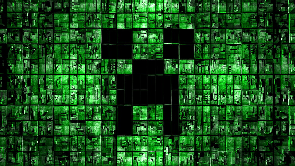green Minecraft zombie HD wallpaper