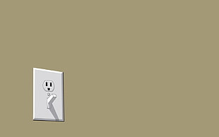 white power outlet and switch combo, threadless, simple