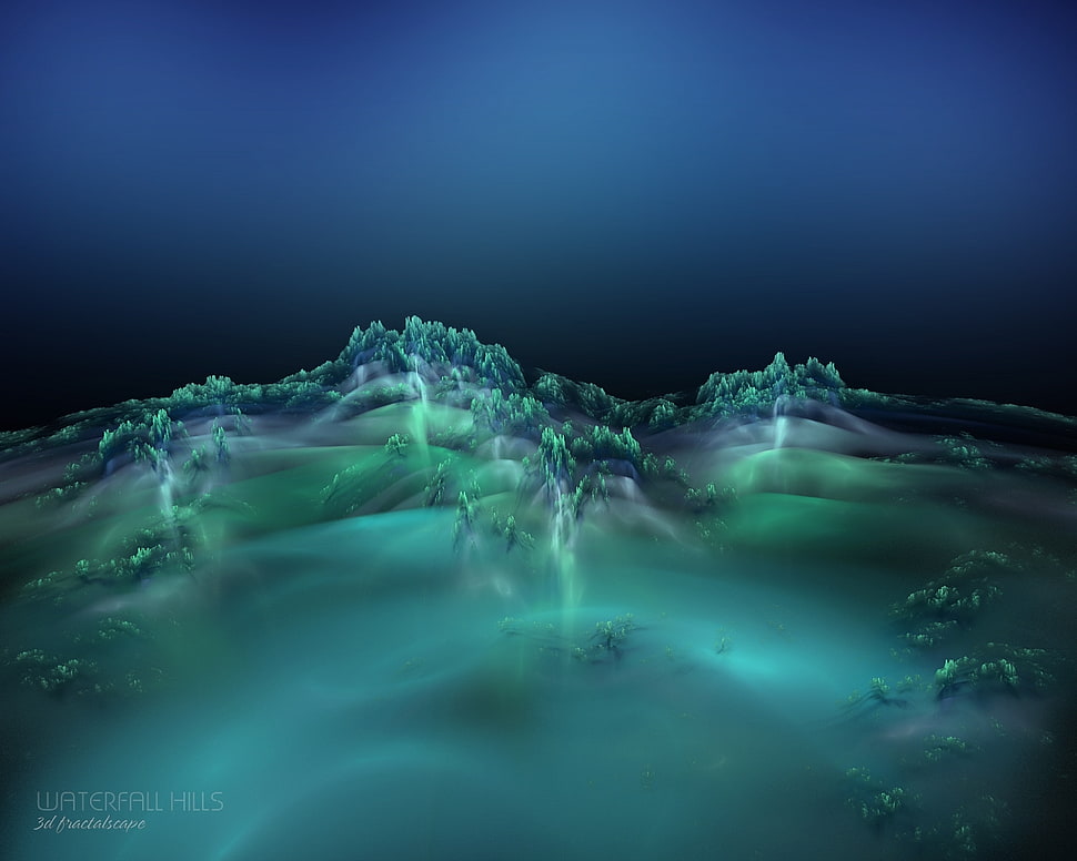 green and blue digital wallpaper HD wallpaper