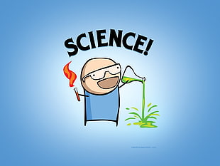 Science! illustration, science, humor, simple background HD wallpaper
