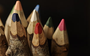 close up photo color pencils