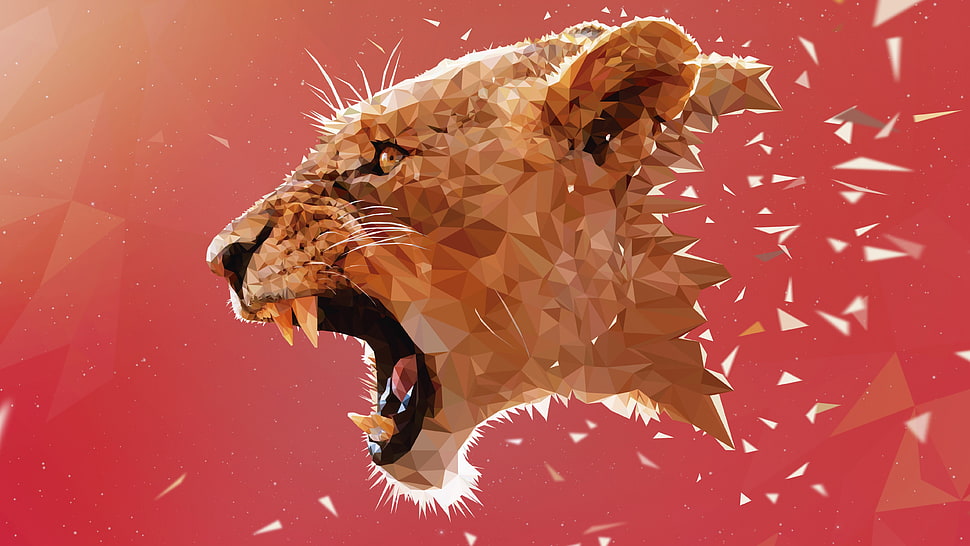 tiger mosaic photo HD wallpaper