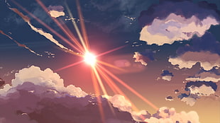 sun rays illustration, 5 Centimeters Per Second, anime