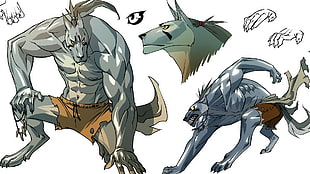 gray werewolf illustration, Florent Maudoux, Freaks' Squeele, French, comic books