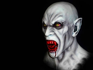 vampire illustration, Halloween, vampires, blood, artwork