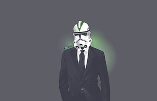 Stormtrooper in suit digital wallpaper, Star Wars