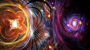 orange and purple illustration, abstract, fractal