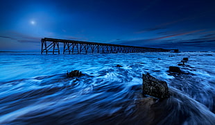 body of water, dark, blue, water, nature HD wallpaper