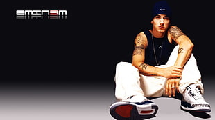 Eminem sitting on ground HD wallpaper