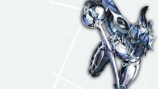 anime character holding sword illustration, JoJo's Bizarre Adventure: Stardust Crusaders, Silver Chariot, fantasy armor