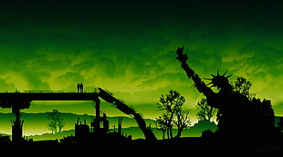Statue of Liberty clip art, silhouette HD wallpaper