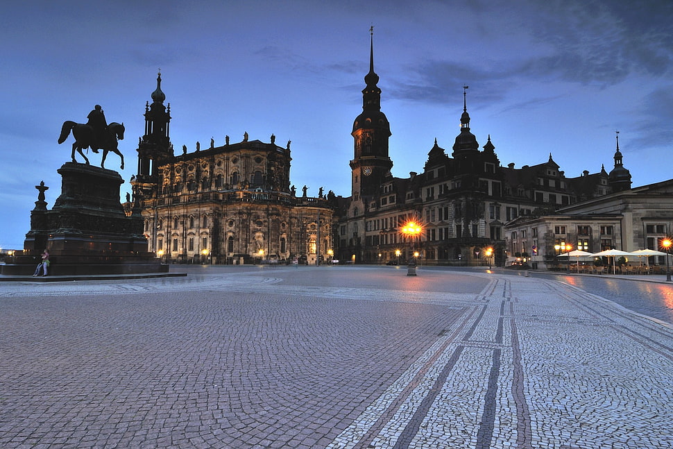 brown and white concrete building, Dresden, Germany, monuments HD wallpaper
