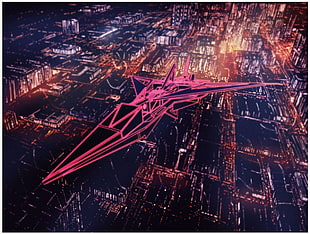 red airplane digital wallpaper, aircraft, futuristic, geometry