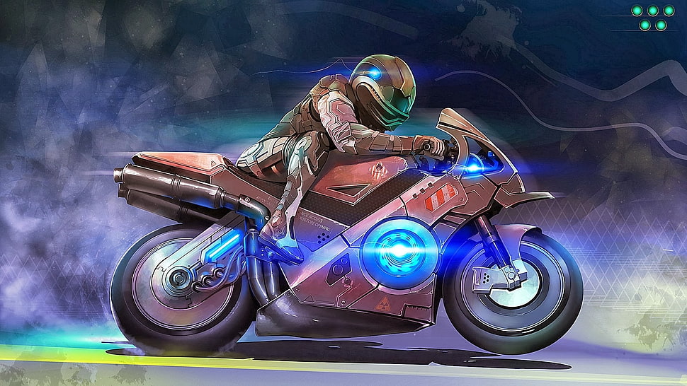 man riding on sports bike digital wallpaper, futuristic, Moto GP, vehicle, motorcycle HD wallpaper