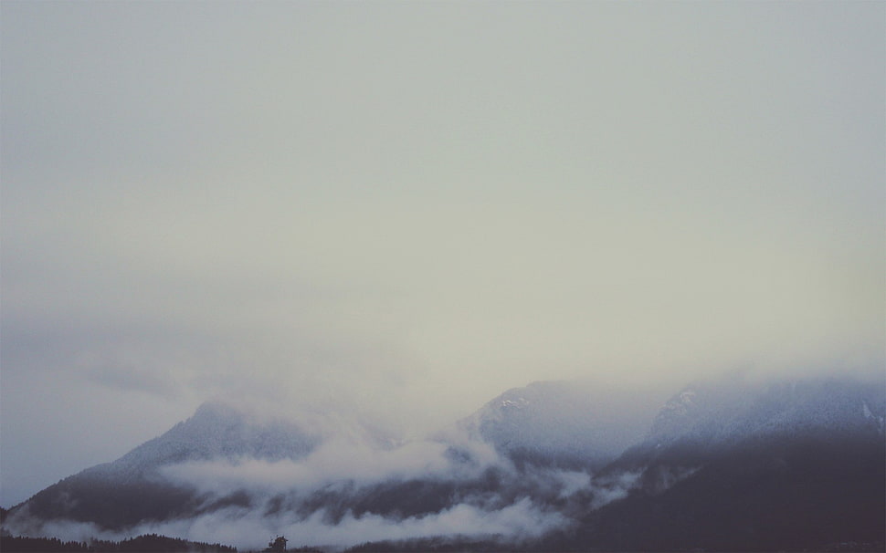 mountains and white clouds, clouds, mountains, nature, mist HD wallpaper