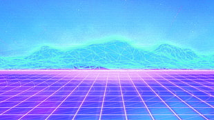 white and blue plastic container, vaporwave, grid HD wallpaper