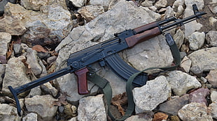 black and brown assault rifle, gun, weapon, kalashnikov, Poland HD wallpaper