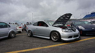 silver coupe, rsx, acura, Honda, type s