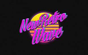 New Retro Wave logo, New Retro Wave, neon, 1980s, vintage