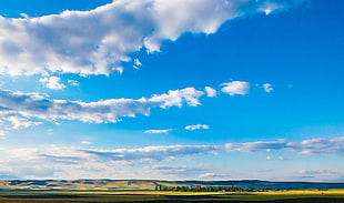 grass field, Turkey, landscape, clouds, sky HD wallpaper